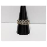 .925 Sterling Ocean Inspired Wave Band Sz 9.5