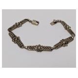 7" Vtg Floral Filigree Taxco Flower Bracelet