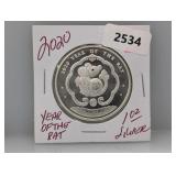 2020 1oz .999 Silv Yr of the Rat