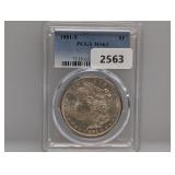 PCGS 1881-S MS63 90% Silv Morgan $1