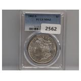PCGS 1881-S MS63 90% Silv Morgan $1