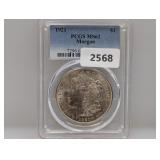 PCGS 1921 MS62 90% Silv Morgan $1