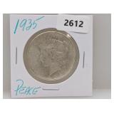 1935 90% Silv Peace $1 Dollar