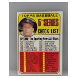 1969 Topps MICKEY MANTLE CHECKLIST UNCHECKED 412