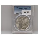 PCGS 1921 AU58 90% Silv Morgan $1