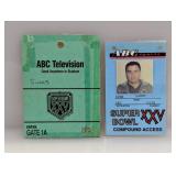 1991 Super Bowl XXV ABC Press Passes