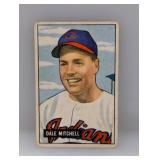 1951 Bowman Dale Mitchell Cleveland Indians Crease