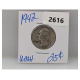 1942 90% Silver Wash Quarter