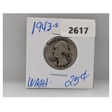1943-S 90% Silver Wash Quarter