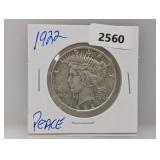 1922 90% Silver Peace $1 Dollar