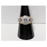 Vermeil CZ PAJ Statement Ring Size 8