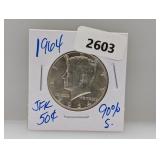 1964 90% Silver JFK Half $1 Dollar