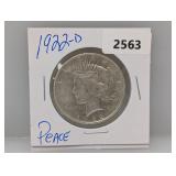 1922-D 90% Silver Peace $1 Dollar