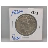 1922-D 90% Silver Peace $1 Dollar