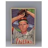 1952 Bowman Russ Meyer Hi # Phillies Crease/Stain