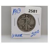 1943 90% Silver Walker Half $1 Dollar
