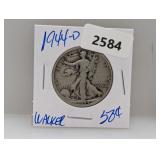1944-D 90% Silver Walker Half $1 Dollar