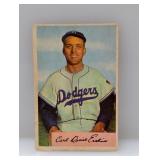 1954 Bowman Baseball #10 Carl Erskine Crease/Stain