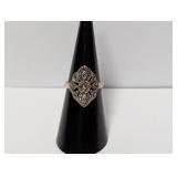 .925 Sterling Silver Marcasite Ring Size 6
