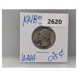 1948-D 90% Silver Wash Quarter