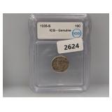 ICG 1935-S 90% Silver Mercury Dime
