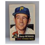 1953 Topps Baseball #58 George Metkovich Corners