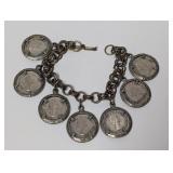 7" UK Commemorative Coin Charm Bracelet