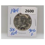1964 90% Silver JFK Half $1 Dollar