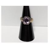 .925 Sterling Silver Purple Stone Ring Size 6.5