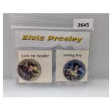 (2) JFK Half $1 w/Elvis Comm Stickers