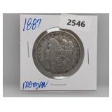 1887 90% Silver Morgan $1 Dollar