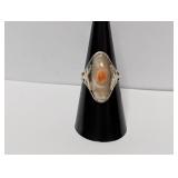 .925 Sterling Silver Blistered Pearl Ring Size 7