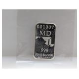 1oz .999 Silver Great Lakes Mint Bar