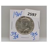 1964 90% Silver JFK Half $1 Dollar