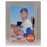 1968 Topps Baseball #145 Don Drysdale HOF Dodgers