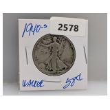1940-S 90% Silver Walker Half $1 Dollar