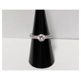 .925 Sterling Solitaire Eternity Band Ring Size 7