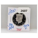 2010 PF 90% Silver JFK Half $1 Dollar