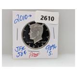 2010-S PF 90% Silver JFK Half $1 Dollar