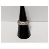 10K GF & .925 Sterling X Motif Band Size 7.5
