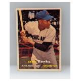 1957 Topps Baseball Ernie Banks HOF Hole/Stain