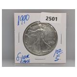 1990 1oz .999 Silver Eagle $1 Dollar