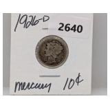 1926-D 90% Silv Mercury Dime
