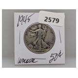 1945 90% Silv Walker Half $1