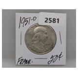 1951-D 90% Silv Franklin Half $1