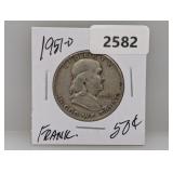 1951-D 90% Silv Franklin Half $1