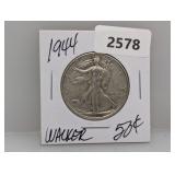 1944 90% Silv Walker Half $1