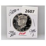 2000-S 90% Silv PF JFK Half $1 Dollar