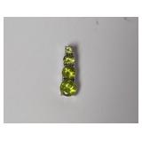 .925 Sterling 4x Green Vertical Drop Pendant