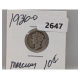 1936-D 90% Silv Mercury Dime